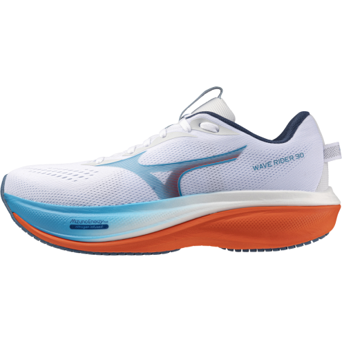MIZUNO WAVE RIDER 30 white/blue jewel/orange.com