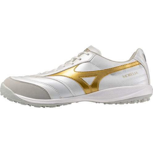 MIZUNO MORELIA SALA PRO TF white/football gold/galaxy silver