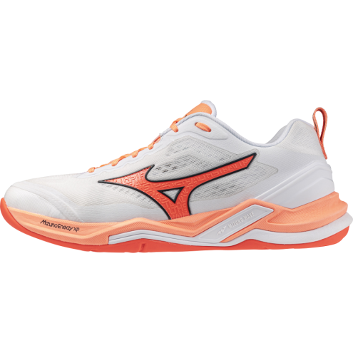 MIZUNO WAVE STEALTH ELITE white/lava orange